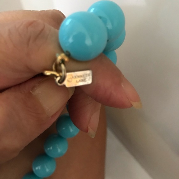 Kenneth Jay Lane Turquoise Colored Beaded Necklace - Picture 7 of 10